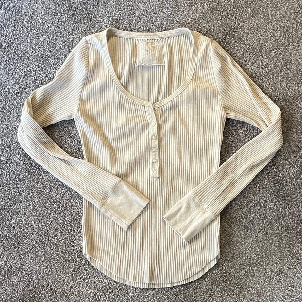 Aerie Long sleeve Ribbed Henley